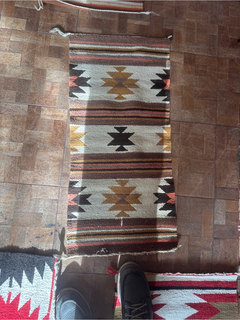 Southwestern Accent Door Mat in Cream, Gold, Black